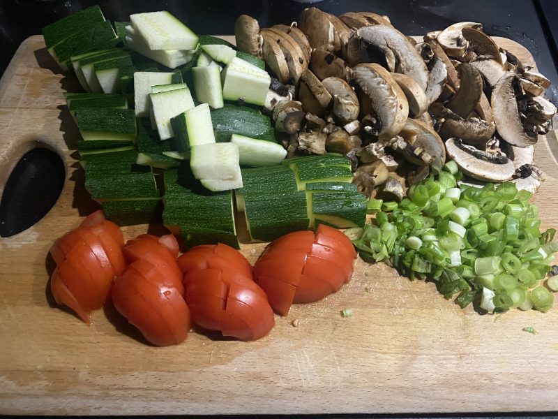 Sautéed Mushrooms Zucchini & Tomatoes in Lettuce Wraps & on Avocado Wheat & Rye Sourdough Toast